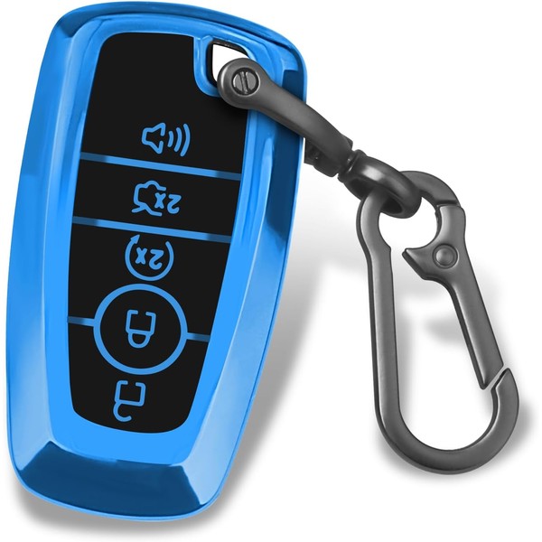 QBUC for Ford Key fob Cover with Keychain,Soft TPU Car