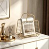 Gold Magazine Holder,Modern Magazine Rack Floor,Metal Wire Magazine Basket