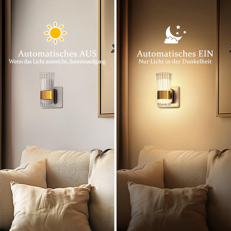 JandCase Night Light Socket, Night Light with Twilight Sensor, Dimmable