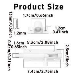 bociloy 2Pcs 3 Inch White Aluminum Alloy Slide Bolt Latch, Heavy Duty Security Interior Exterior Door Window Latch Sliding Lock Barrel Slide Bolt Gate Lock Hasp