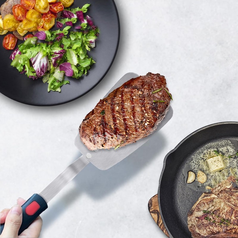Stainless Steel Flexible Spatula Slotted Turner, XiaoZu Thin Metal Spatula