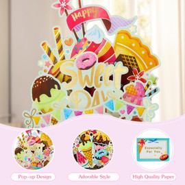 Happy Birthday Pop up Card - Cute and Cheerful Designs 3D Pop up Birthday Card for Kids Girls with Envelope & Sticker（Ice Creame）