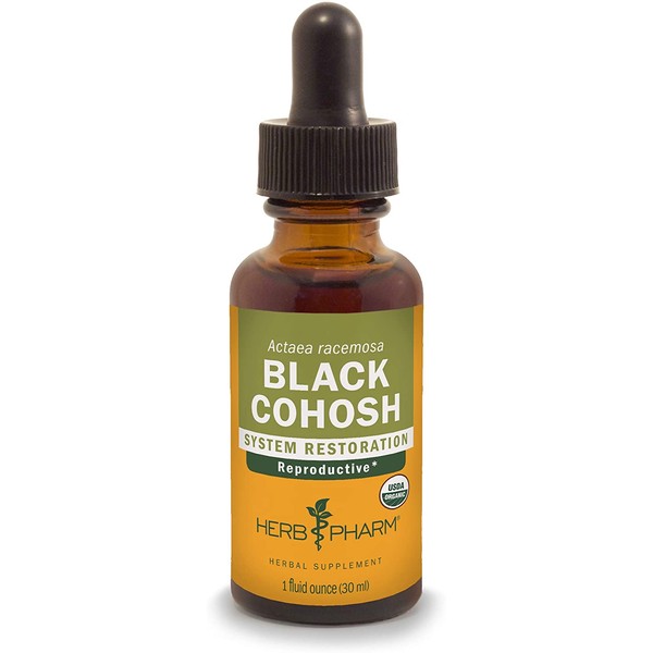 Herb Pharm Certified Organic Black Cohosh Liquid Extract for Female Reproductive System Support - 1 Ounce (DBLKCO01)