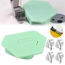 Magnetic Seam Guide for Sewing Machine,with Scale Multifunctional Polygonal Hemmer Guide,4 Sizes Sewing Machine Accessories Rolled Hem Presser Foot,for Home Industry DIY Crafts (6/7/8/9mm)