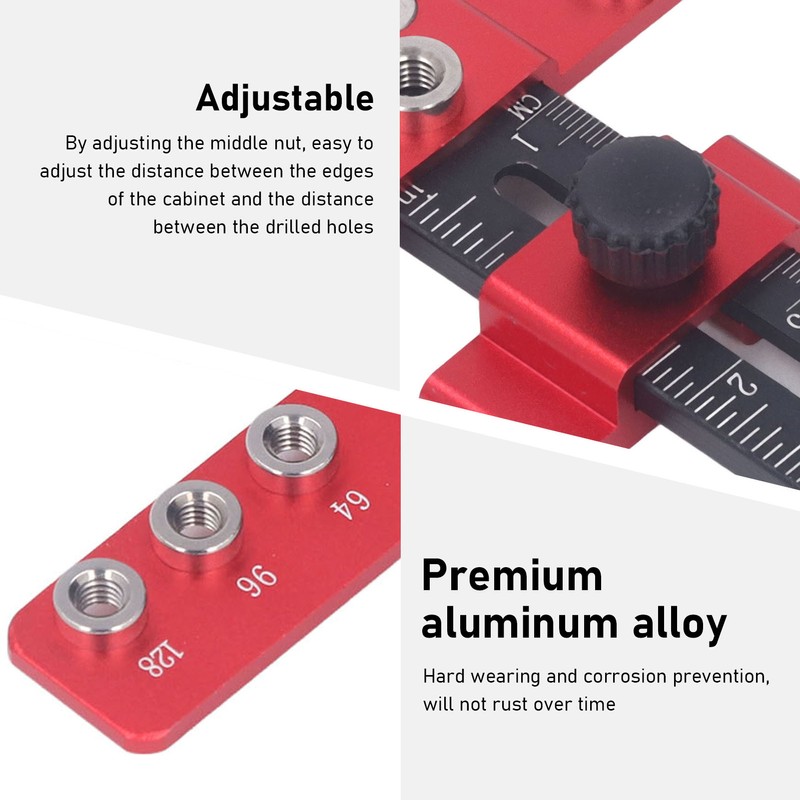 Cabinet Hardware Jig Aluminum Alloy Drawer Pull Drill Guide Adjustable