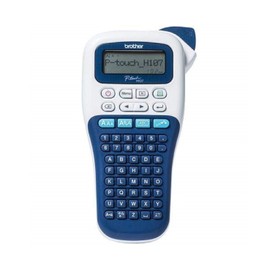 Brother PT-H107B Portable Labeller for Home and Office up to 12mm, Printing Speed up to 20mm/sec, Blue and White