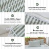 MILDLY Jacquard Stripe Duvet Cover - Sage Green 100% Washed