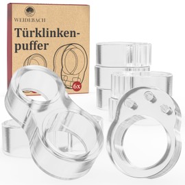 WEIDEBACH® Robust Door Stopper for Any Door Handle, 6 x Circle Shape, 2 x in "8" Shape, Transparent Wall Protection Door Handle, Door Buffer Protects Against Scratches, Wall Door Stop, Wall Protection