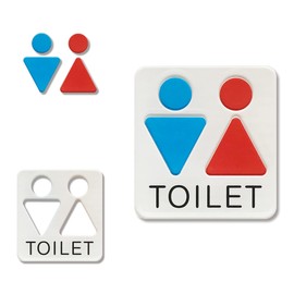 Art Design Acrylic Toilet Sign Sign Sign Plate, Fashionable, Made in Japan (Blue-red, SANKAKU)