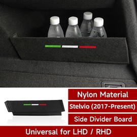 Car Rear Trunk Organizer Side Divider Board Sticker fits for Alfa Romeo Stelvio 2017 2018 2019 2020 2021 2022 2023 2024 2025 2026 Interior Accessories - for Stelvio ONLY