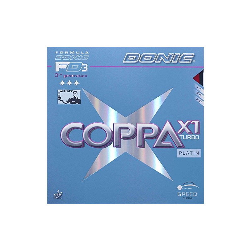DONIC Coppa X1 Turbo Rubber Platinum, Red, 2.3 mm