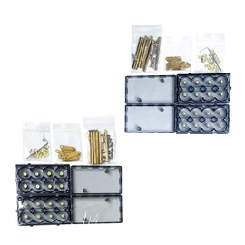 2-Pack 21700 Battery Holder Kit, DIY Energy Storage Bracket, Tool-Free Assembly, PC+ABS Fireproof Case, M3 Copper Screws, Supports 1S8P, 2S4P, 4S2P, 8S1P (2x4 Slot, Batteries Not Included)