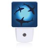 BLYKVGHQ Ocean Floating Sharks Night Light,Plug into Wall with Dusk