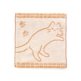 Imabari Towel, Handkerchief, Cat, Beige, 1 Piece Towel, Made in Japan, 100% Cotton, Cute, Stylish, Gift, Present for Year's Day, Middle Years, Winter Gift, Summer Gift, Mother's Day, Father's Day,