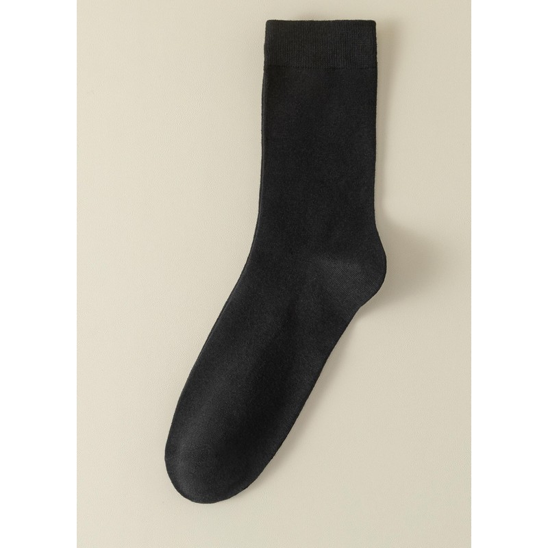Bomeirc 2 Pairs Men's Solid Crew Socks Casual Socks Crew