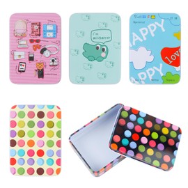 ASUNFO 5 Pcs Mini Tin Boxes with Lids Rectangle Trinket Tinplate Boxes Small Candy Containers Organizer Box for Candies, Earrings, Jewelry, Craft