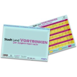 Katertag City Land Pre-Drink – The Smarter Tilts, City Country River Drinking Game for Adults, with 61 + 4 Categories and Drinking Special Fields Drinking Games (Din A4, Light Blue)