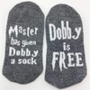 Dobby Socks, Dobby Is Free Knitted Words Unisex Combed Cotton
