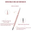 Grey Eyebrow Pencil,2Pcs Professional Micro Brow Pencil with Spoolie Brush,Longwearing