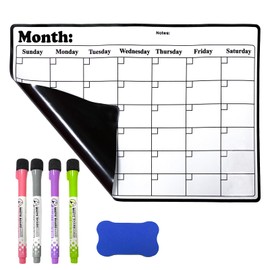 YUHUINCZRY Monthly Planner Wipe Clean, 42 x 30 cm, Family Planner & Monthly Planner Magnetic with 4 Markers and Eraser