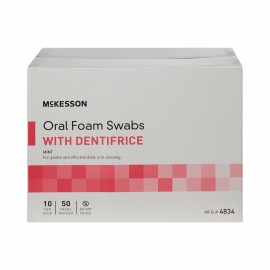 McKesson 5 Inch Length Oral Swab with Pink Foam Tip 4834 1000 Ct