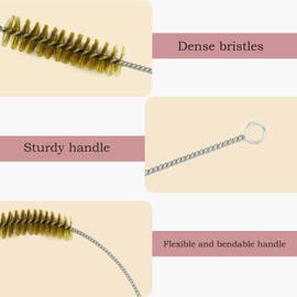 3/4 in Tube Cleaning Lab Brushes Brass Tube Brushes Bottle Brush Wire Tube Brushes, Long Wire Cleanling Brushes Straw Cleaner Brush Wire Bottle Brush Pipe Cleaner for Tubes,Bottle,Glass 4 PCS