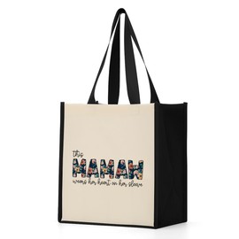 Flowers Grandma Gifts Mamaw Gifts Tote Bag Waterproof Beach Bag Reusable Grocery Bags for Women Christmas Thanksgiving Retirement Appreciation Grandma Birthday Gifts Ideas for Grandma Granny Gigi Oma