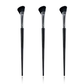 Nose Contour Brush, 3Pcs Eye Brow Contouring Brush Half Fan-Shape Shadow Brush Blush Brush for Highlighter Blush Liquid Cream Powder