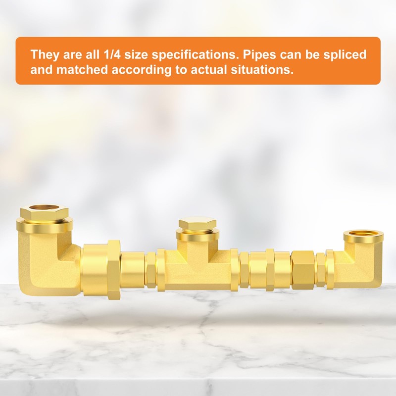 GASHER 104Pcs Brass Pipe Fittings Assortment Kit, Reducing Adapter, Hex