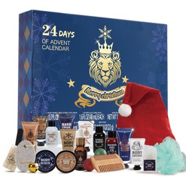 Advent Calendar Rinse&Robust Mens Christmas Gift 2025 Beard Grooming Bath and Body Gift Set for men