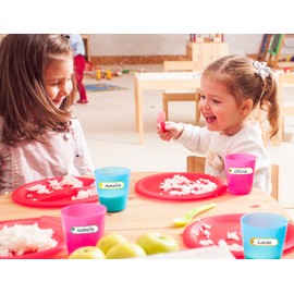 Baby Bottle & Daycare Name Labels, Self-Laminating Waterproof Stickers for Kids Stuff, Dishwasher Safe Write-On Name Tags for School & Home, Assorted Sizes & Colors, Pack of 64