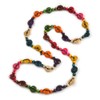 Avalaya Multicoloured Wood Button Bead Long Necklace - 110cm Long