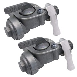 1 Pair SHLPDFM Fuel On/Off Valve 2 pcs Fuel Tank Switch for 1/4" Hose Tap Gas Generator Engine M10x1.25,90 Degree Rotation
