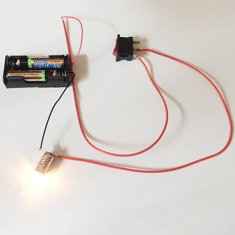 OZXNO 1set Electrical Circuit Experiment Kit Black DIY Physics Electric