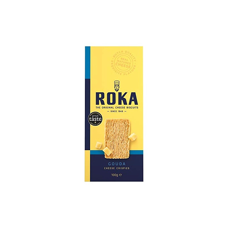 Roka Gouda Cheese Crispies 100 g (Pack of 8)