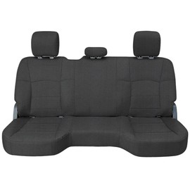 Fioqe Rear Heavy-Duty High-Density Composite Fabric Seat Covers for Dodge Ram 2500 2019-2024 Crew Cab,Fits Front Bucket Seats & Rear Full Bench，Waterproof & Foam Padded-Black