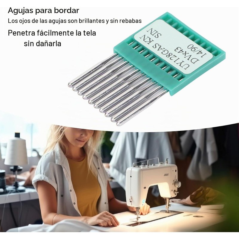 Agujas de Bordado y Máquina de Coser 90/14 Yosoo Yosoo53uw1zevhx