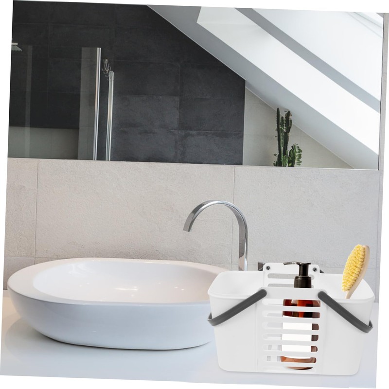 VILLFUL 2pcs Portable Bath Storage Basket Organizer for Shampoo and