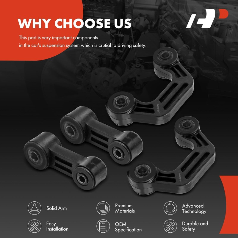 A-Premium Set of 4, Front & Rear Sway Bar Links