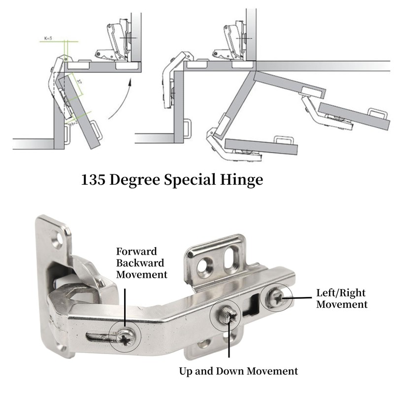 Mumusuki Bisagras de Puerta Plegables de 135 °, Paquete de