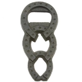Kotobuki Japanese Cast Iron Black Bottle Opener Lucky Horseshoes Made in Japan