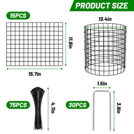 U0U 15PCS 5 Pack Plant Protector from Animals, Metal Mesh to Keep Animals Out,Plant Cages for Outdoor Plants,Plant Guards from Animals Rabbits Chicken Squirrels (11.8 x 15.7inch-5 Pack)