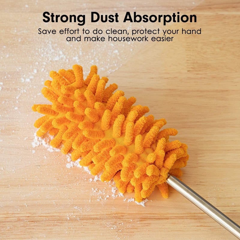 Microfiber Duster for Cleaning, Tukuos Hand Washable Dusters with 2pcs