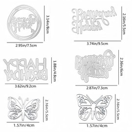 Accfore 6 Pack Die Cuts for Card Making,Happy Birthday Cutting Dies Card Making Supplies DIY Die Cutters Card Making Die Stencils for Scrapbooking,Crafts Decoration Birthday Gifts