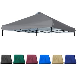 JANCANOPY 10x10 Canopy Replacement Top with Air Vent Silver Coated for Straight Leg Canopy Frame, (Dark Grey)