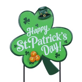 hogardeck St Patricks Day Decorations Outdoor, Shamrock Decorative Garden Stakes for St Patricks Day Decor, Happy St. Patrick's Day Yard Sign Clover Saint Patricks Day Decorations for Home Porch Lawn