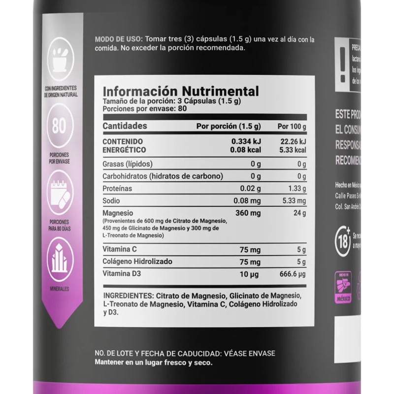 Mezcla De Magnesios De 240 Cáp. 3 Mag Platinum. B