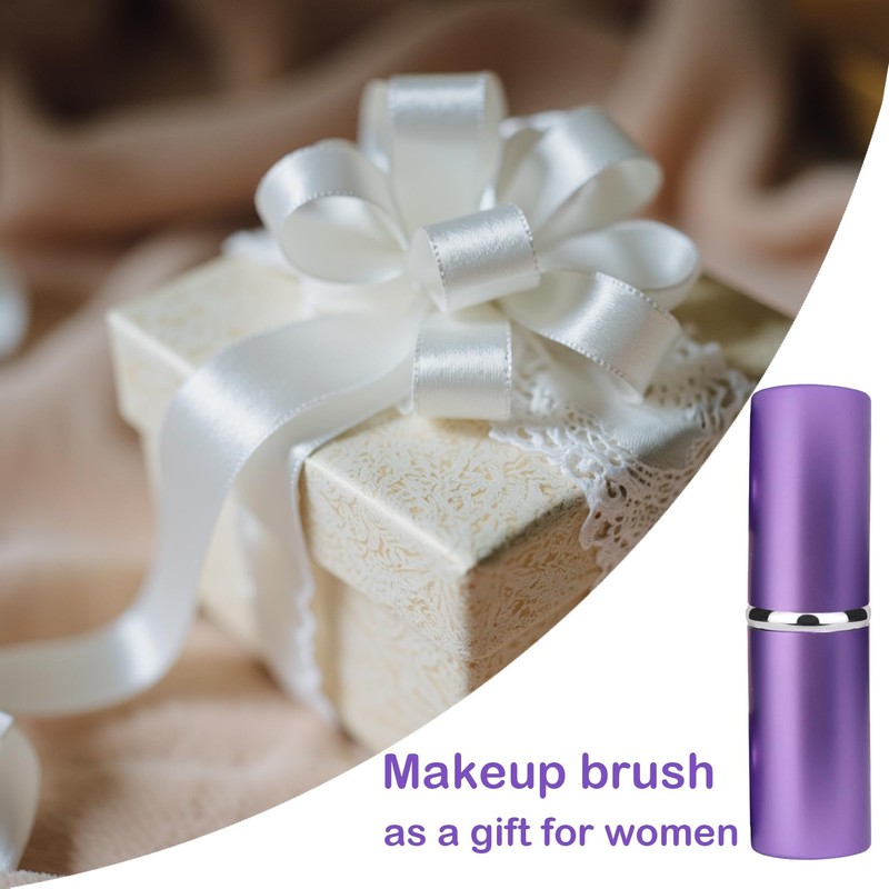 Xinpinzhou Purple Retractable Makeup Brush, Retractable Blush Blusher Face Powder