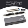 ZenZoi Black Ballpoint Pen Set. Elegant Executive Pen for Men