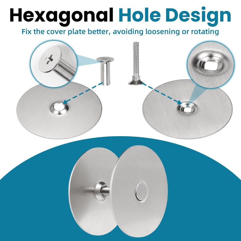 Door Knob Hole Cover Plate, 1 Pack 2-5/8" Diameter Round